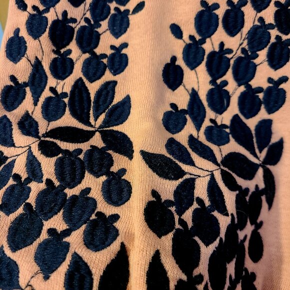 Boden Embroidered Blouson Sweatshirt - Soft pink with navy embroidery on sleeves - Picture 3 of 4